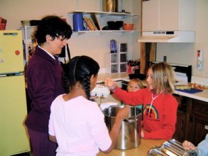 cooking Staff and students have always cooked together at Fairhaven.