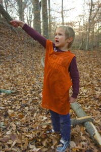 Exploring the woods at Fairhaven School. En garde!