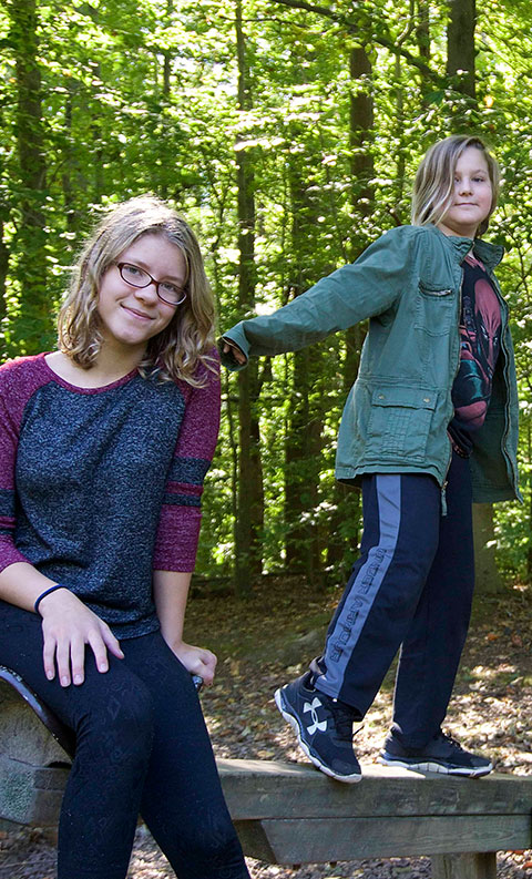 girls outside playing