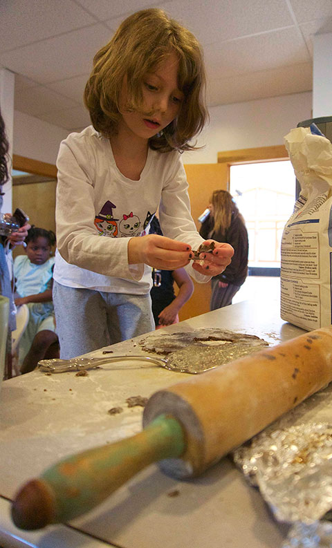 young girl baking