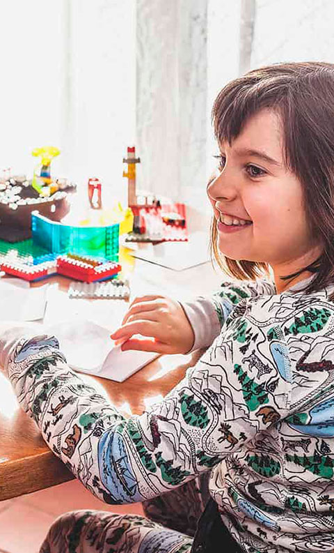 young student smiling during studying